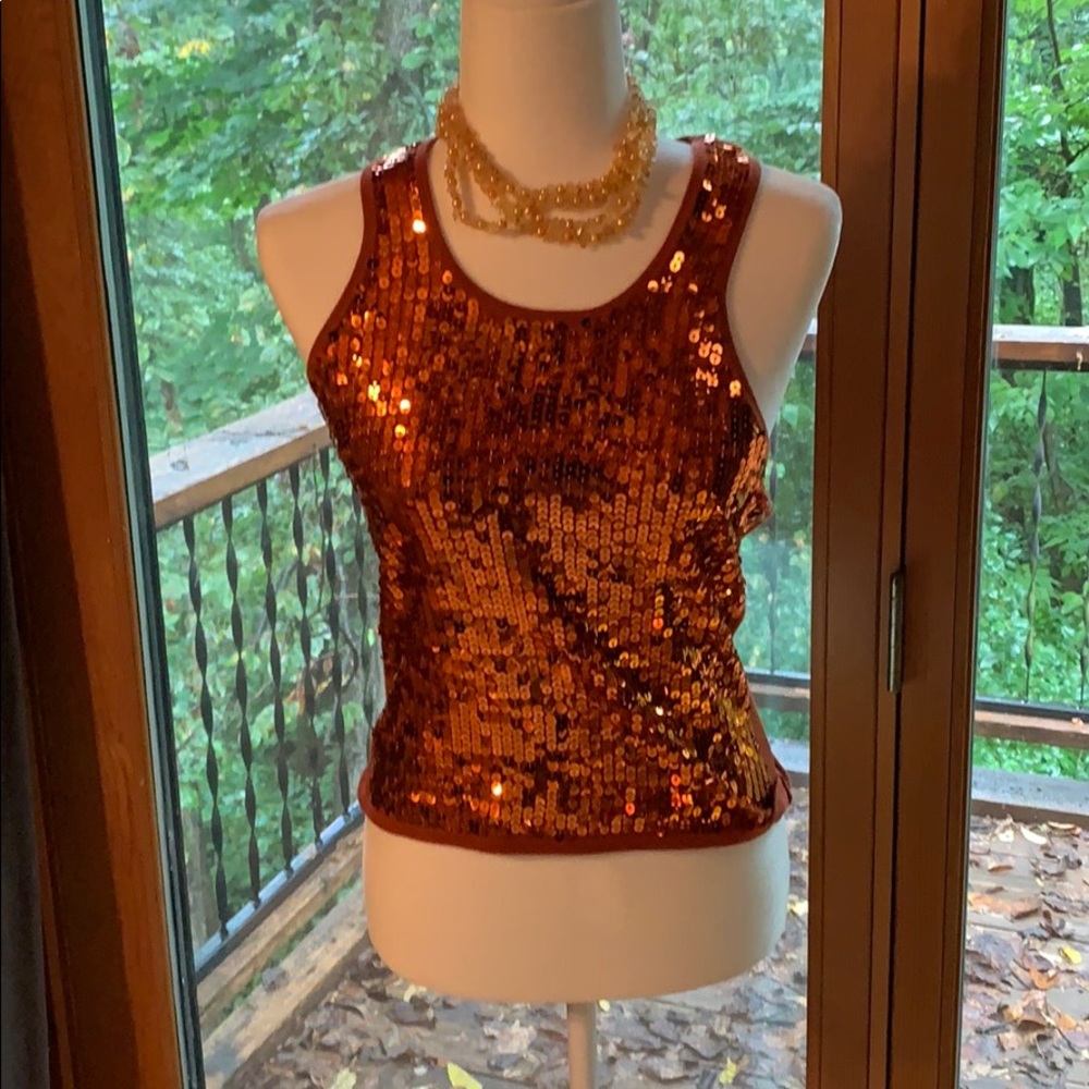 Sequined racer back top